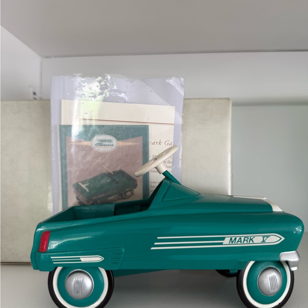 Hallmark Teal Toy Car with White Details
